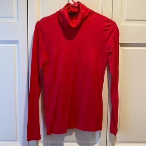 Bright pink JCrew tissue turtleneck - size small